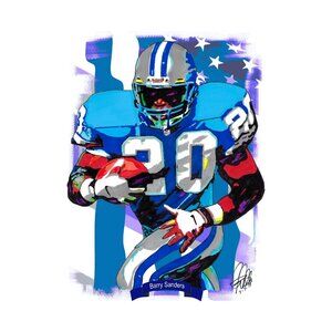 Barry Sanders Detroit Lions Football Sports Poster Print Wall Art 11x17